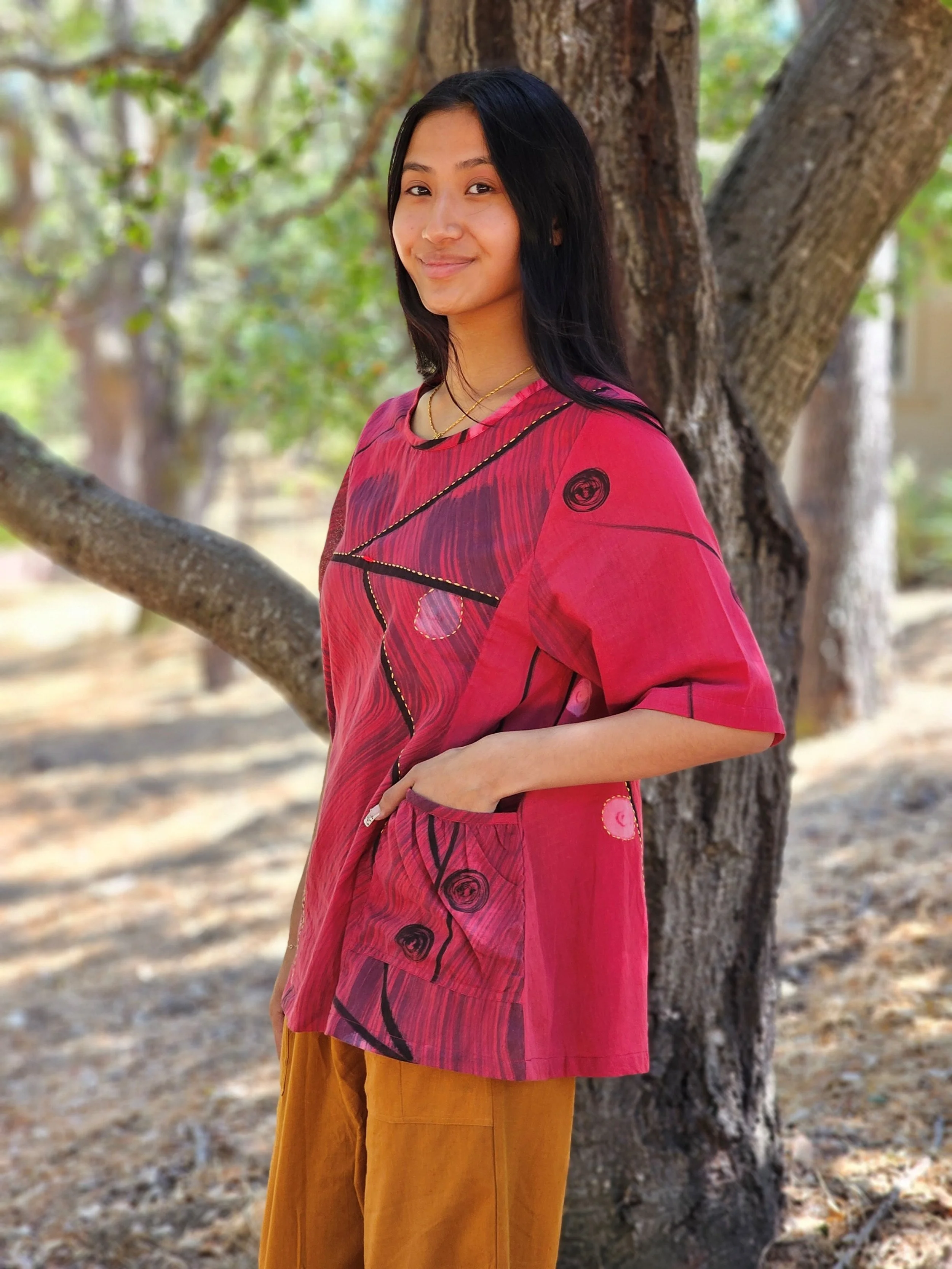 トップス and wander / 17AW Thermo flannel tunic Mix and Matched Plaid Tunic - Coldwater Creek